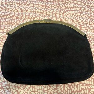 Elegant Black Suede Clutch